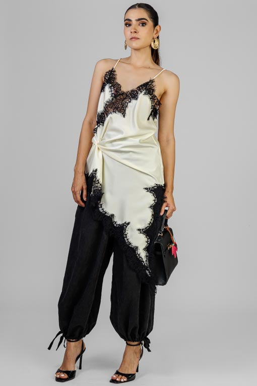 VESTIDO LENCERO ASIMETRICO