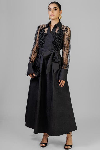 VESTIDO ENCAJE CON PERLAS