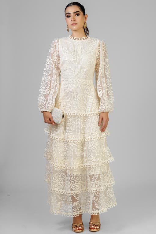 VESTIDO ORGANZA BORDADA
