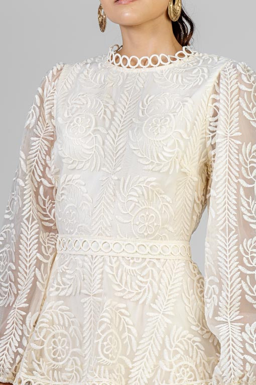 VESTIDO ORGANZA BORDADA