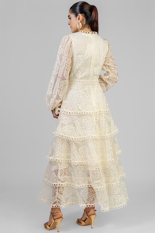 VESTIDO ORGANZA BORDADA