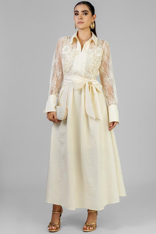 VESTIDO ENCAJE CON PERLAS