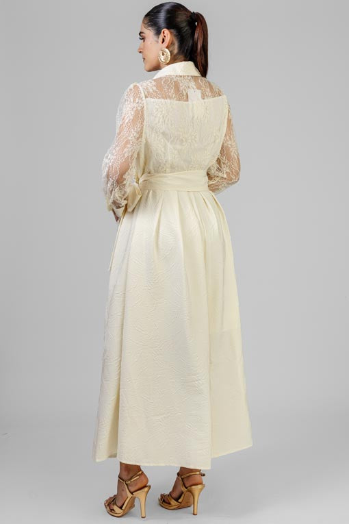 VESTIDO ENCAJE CON PERLAS