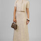 VESTIDO Y BLUSA TEJIDO BEIGE