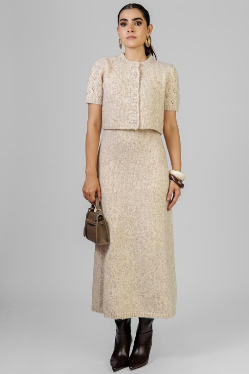 VESTIDO Y BLUSA TEJIDO BEIGE