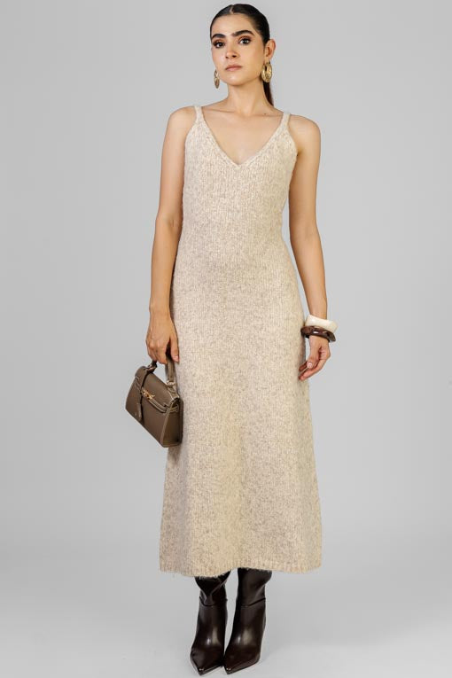 VESTIDO Y BLUSA TEJIDO BEIGE