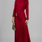VESTIDO BURGUNDY MANGA LARGA