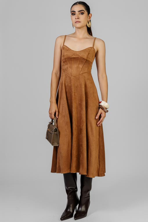 VESTIDO TIRANTE GAMUZA