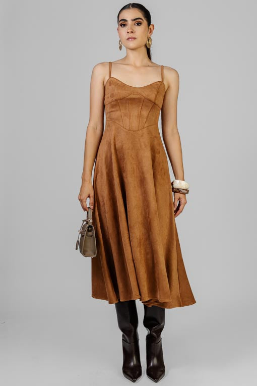 VESTIDO TIRANTE GAMUZA