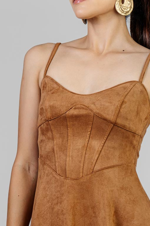 VESTIDO TIRANTE GAMUZA
