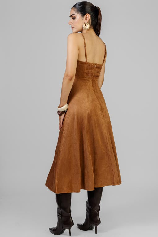 VESTIDO TIRANTE GAMUZA