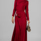VESTIDO BURGUNDY MANGA LARGA