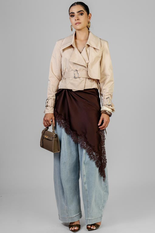 GABARDINA CORTA BEIGE