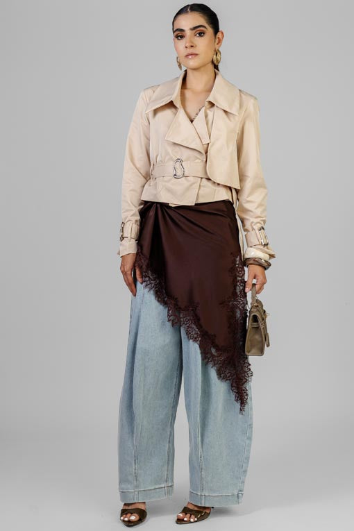 GABARDINA CORTA BEIGE