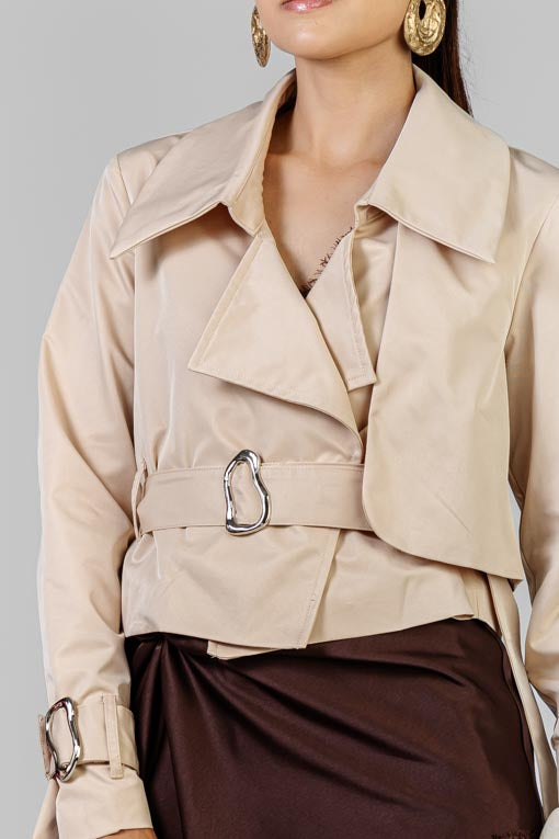 GABARDINA CORTA BEIGE