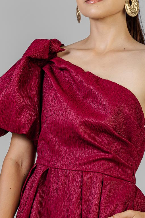 VESTIDO MANGA ABULLONADA