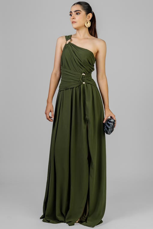 VESTIDO ASIMETRICO HEBILLA
