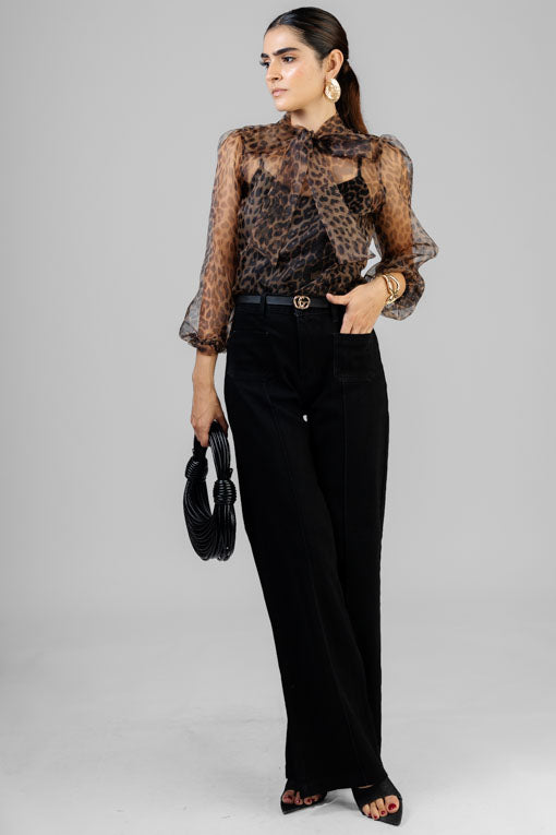 BLUSA ORGANZA ANIMAL PRINT