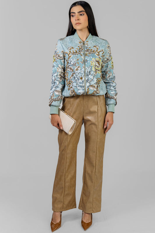 CHAQUETA BOMBER BORDADA AZUL