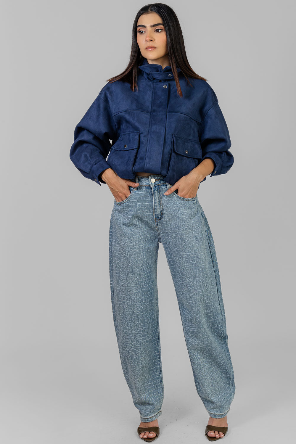 CHAQUETA AZUL ANTE