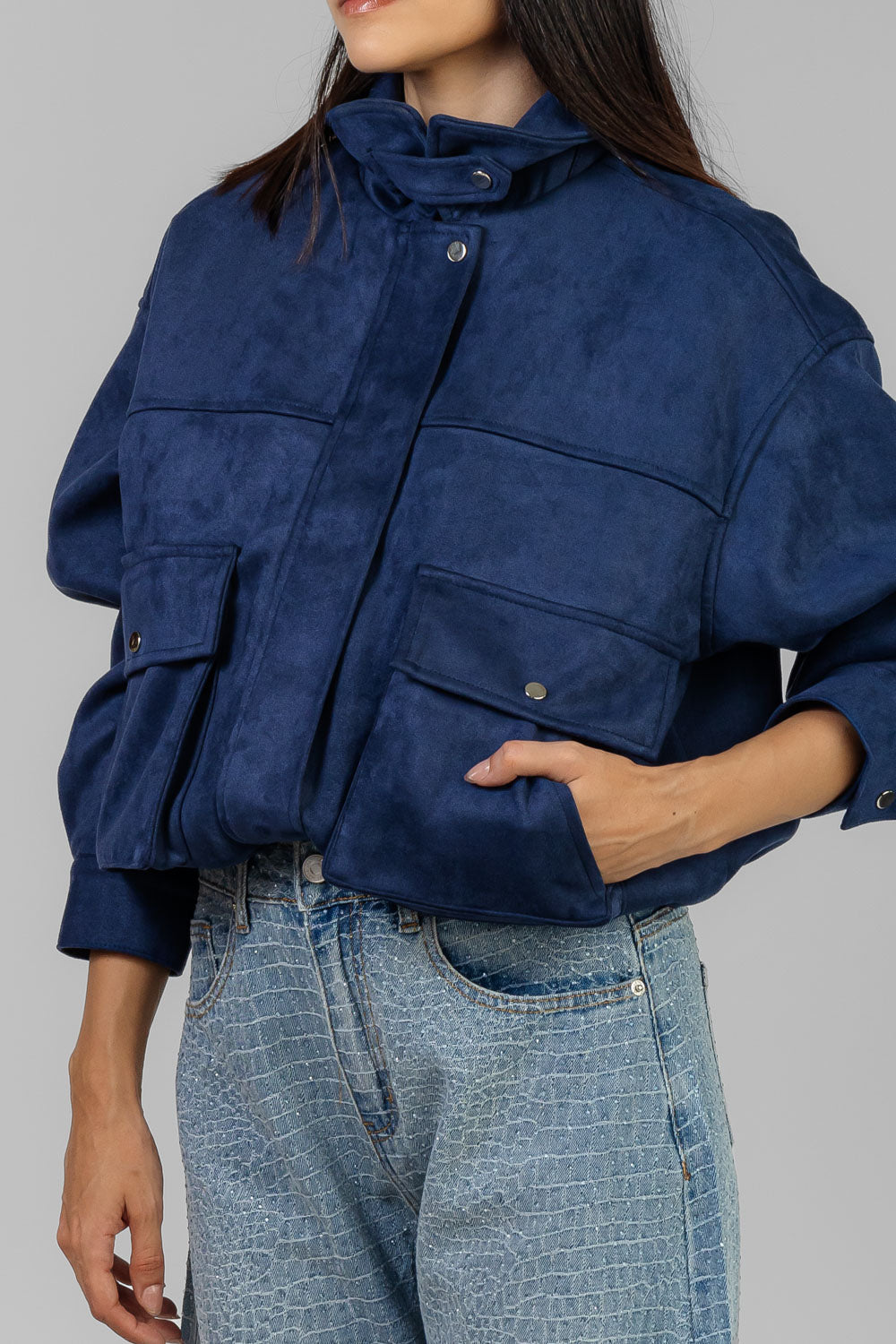 CHAQUETA AZUL ANTE