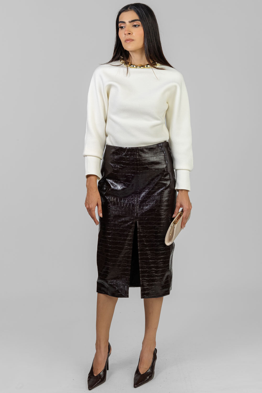 FALDA MIDI COCODRILO