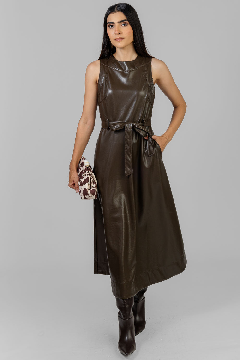 VESTIDO MIDI VINIPIEL