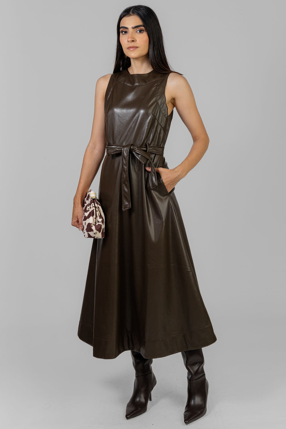 VESTIDO MIDI VINIPIEL