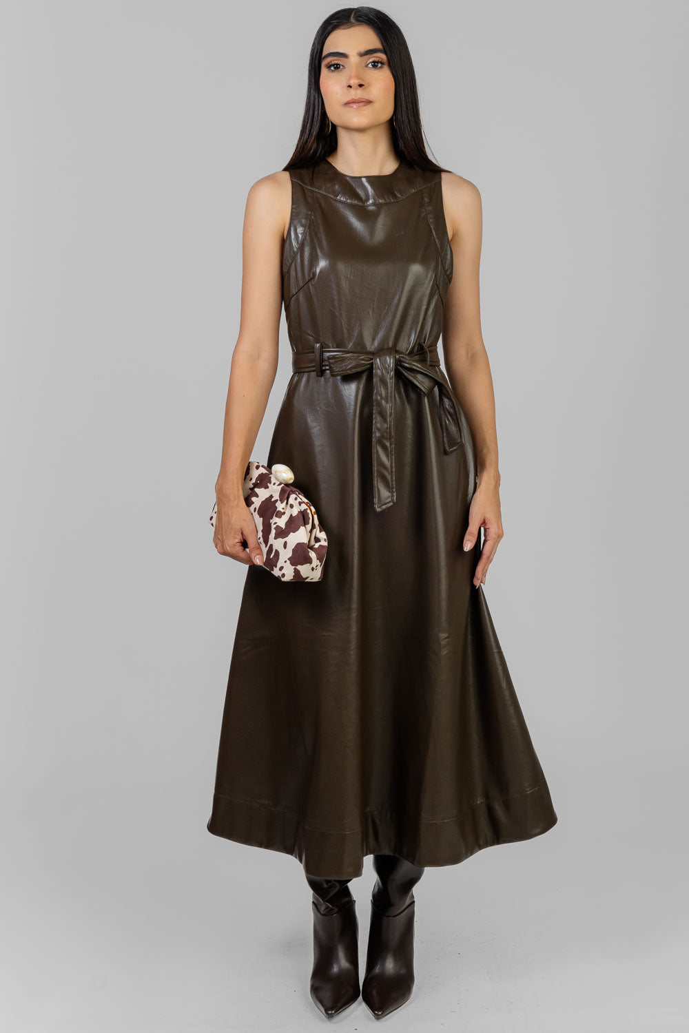 VESTIDO MIDI VINIPIEL