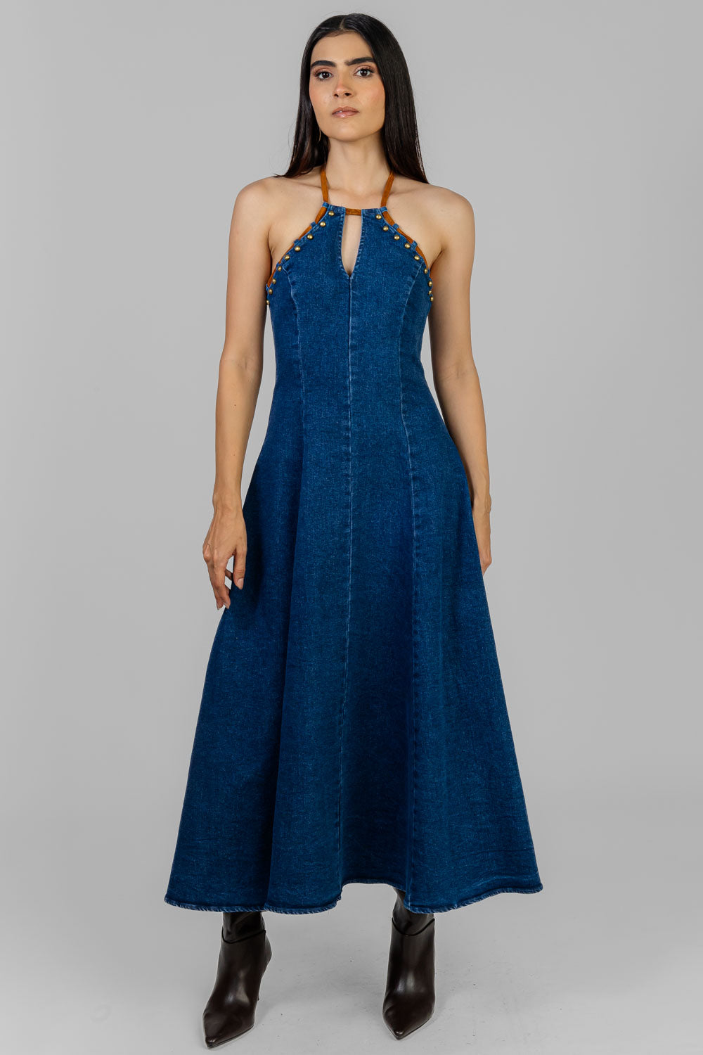 VESTIDO DENIM HALTER