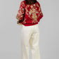 CHAQUETA BOMBER BORDADA ROJA