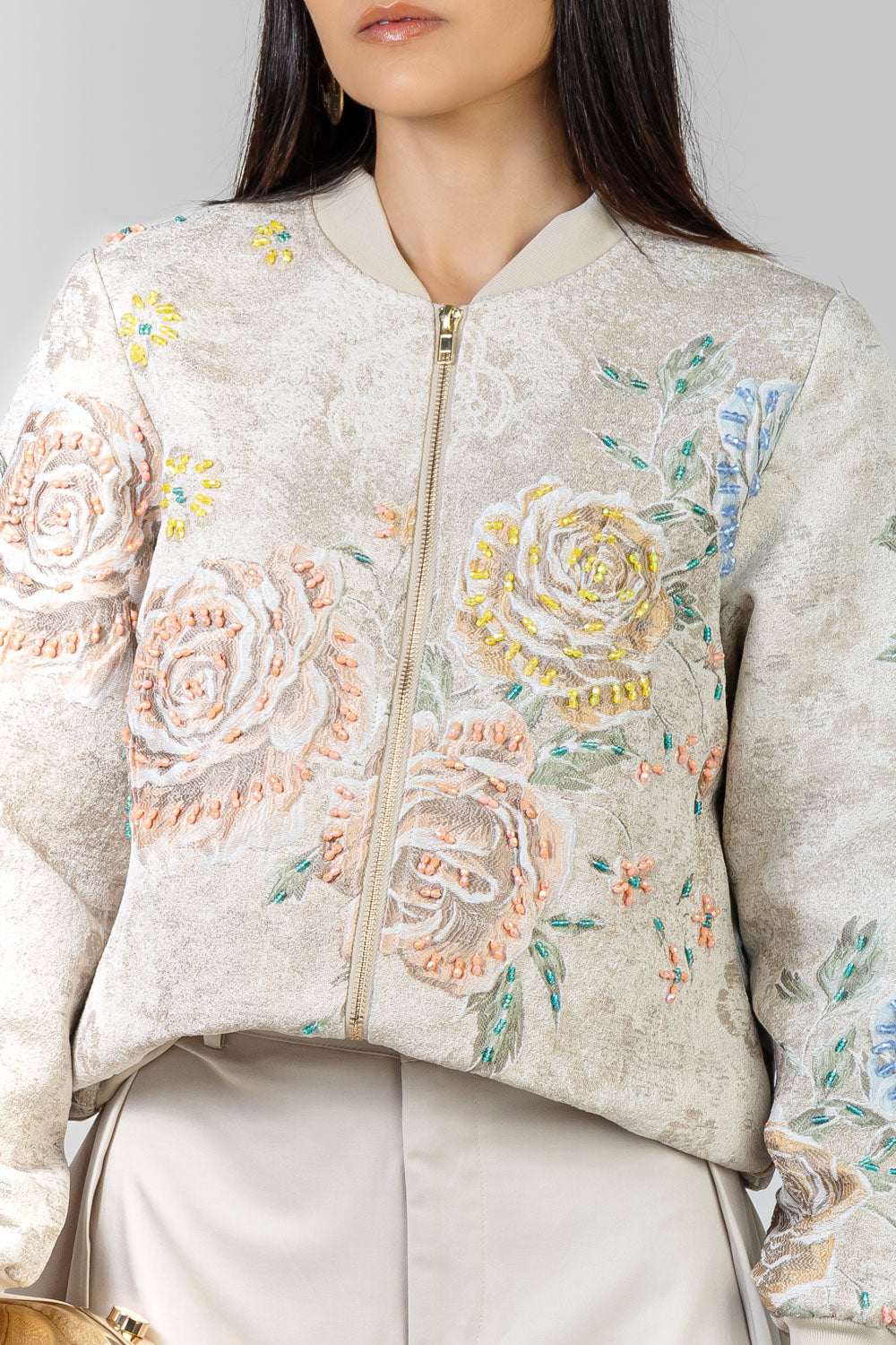 CHAQUETA FLORAL BORDADA