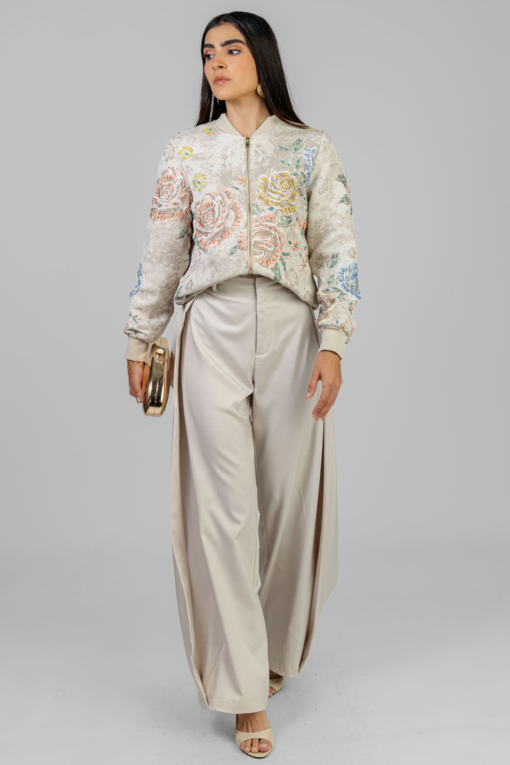 CHAQUETA FLORAL BORDADA