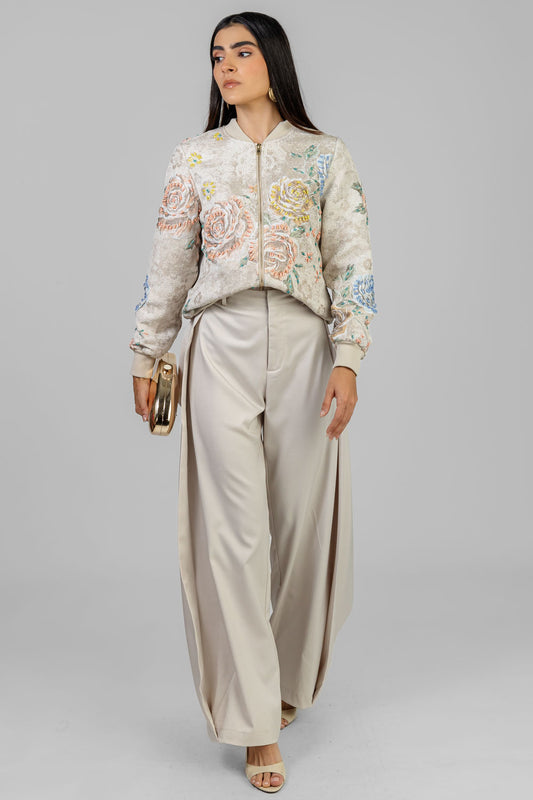 CHAQUETA FLORAL BORDADA