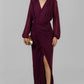 VESTIDO DRAPEADO VINO