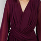 VESTIDO DRAPEADO VINO