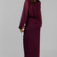 VESTIDO DRAPEADO VINO