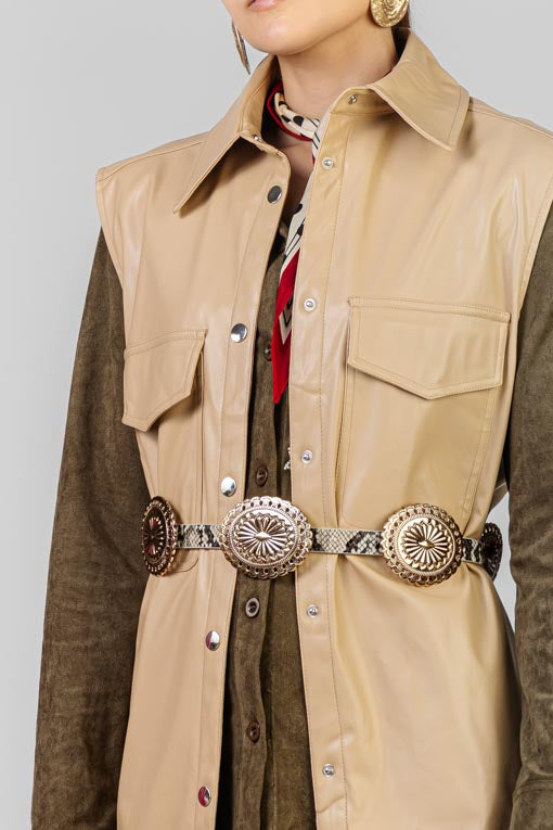 CHALECO LARGO VINIPIEL