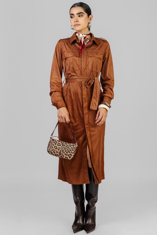 VESTIDO GAMUZA CAMISERO