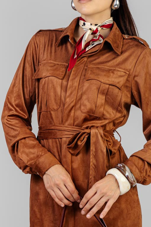 VESTIDO GAMUZA CAMISERO