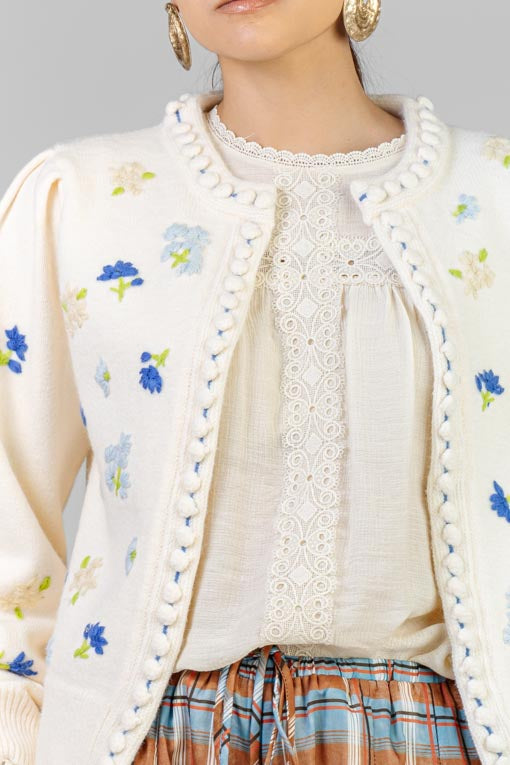 SUETER FLORES BORDADAS