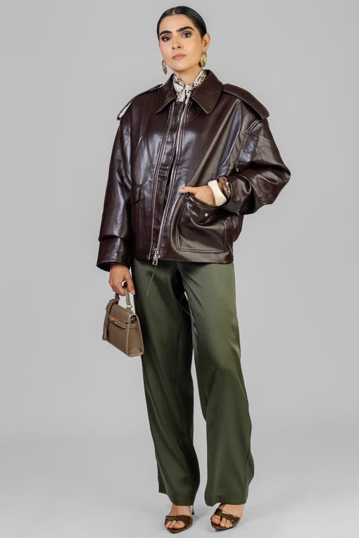 CHAMARRA VINIPIEL MARRON