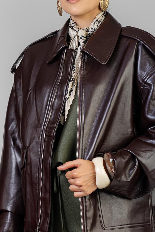 CHAMARRA VINIPIEL MARRON