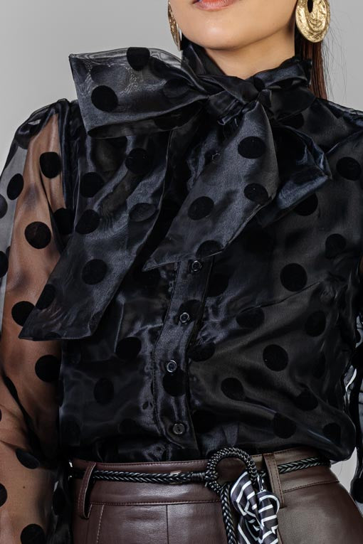 BLUSA ORGANZA POLKA