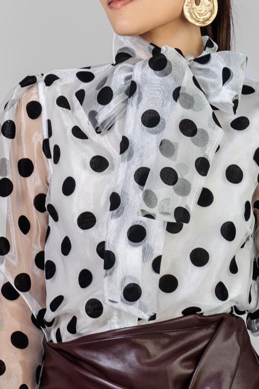 BLUSA ORGANZA POLKA