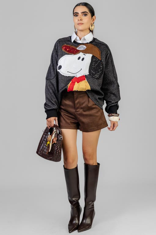 SUDADERA GRIS CARICATURA