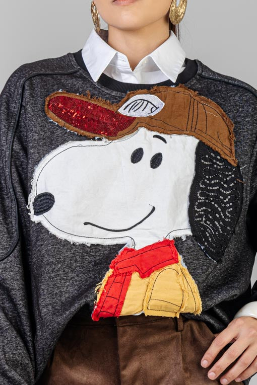 SUDADERA GRIS CARICATURA