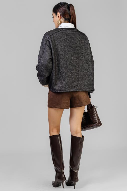 SUDADERA GRIS CARICATURA