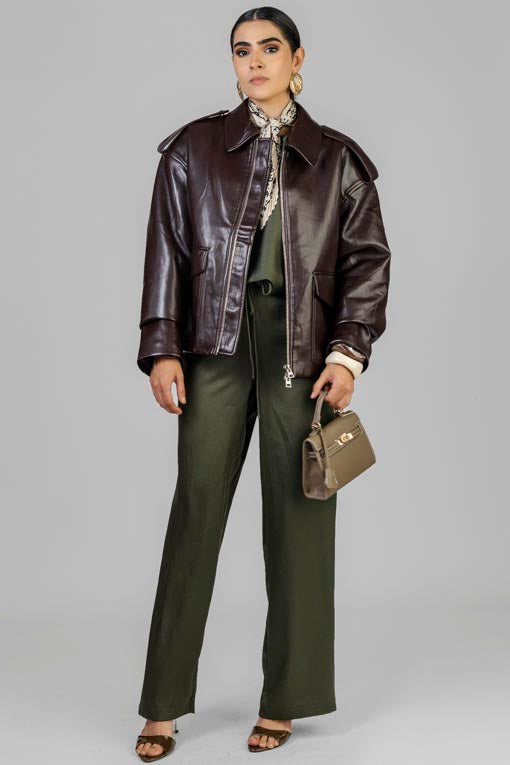 CHAMARRA VINIPIEL MARRON