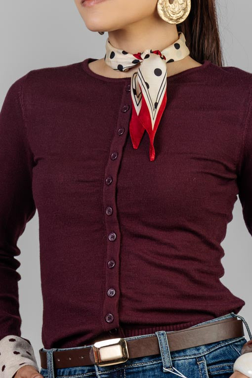 BLUSA TEJIDA PUÑOS POLKA